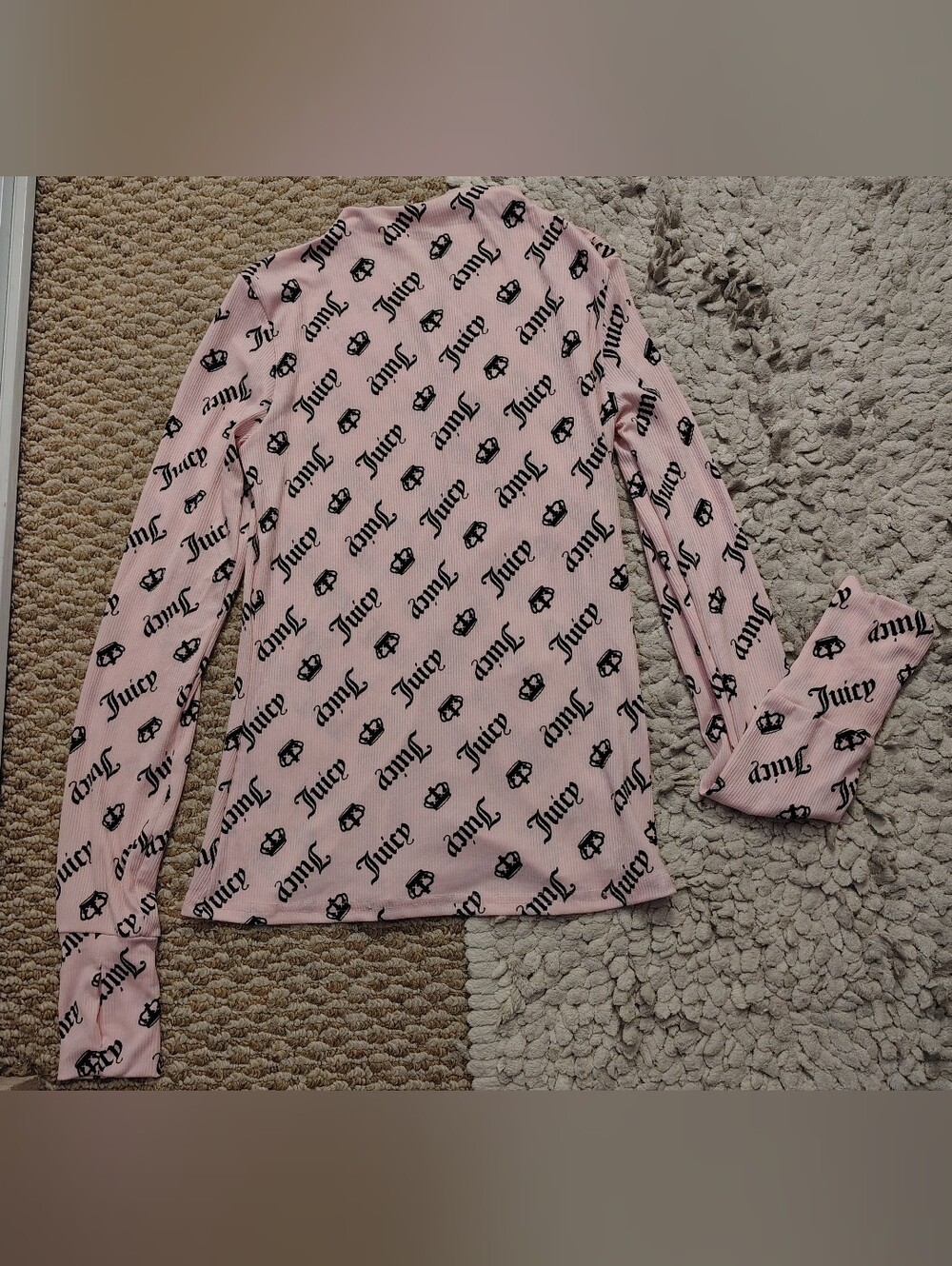 Juicy Couture Pink Long Sleeve Logo Top